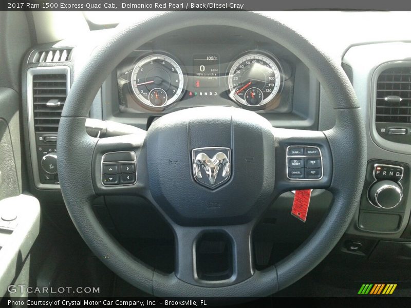 Delmonico Red Pearl / Black/Diesel Gray 2017 Ram 1500 Express Quad Cab