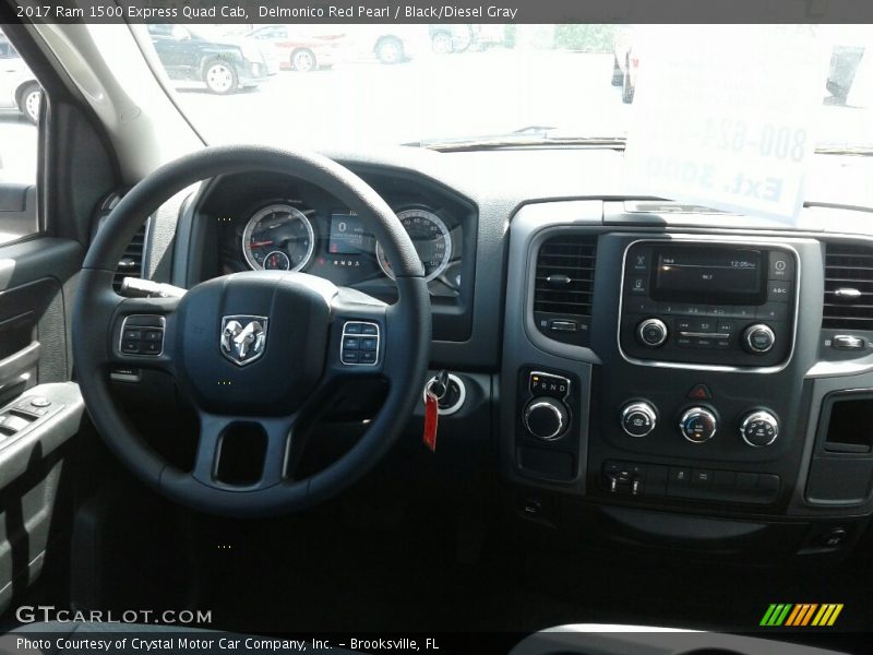 Delmonico Red Pearl / Black/Diesel Gray 2017 Ram 1500 Express Quad Cab