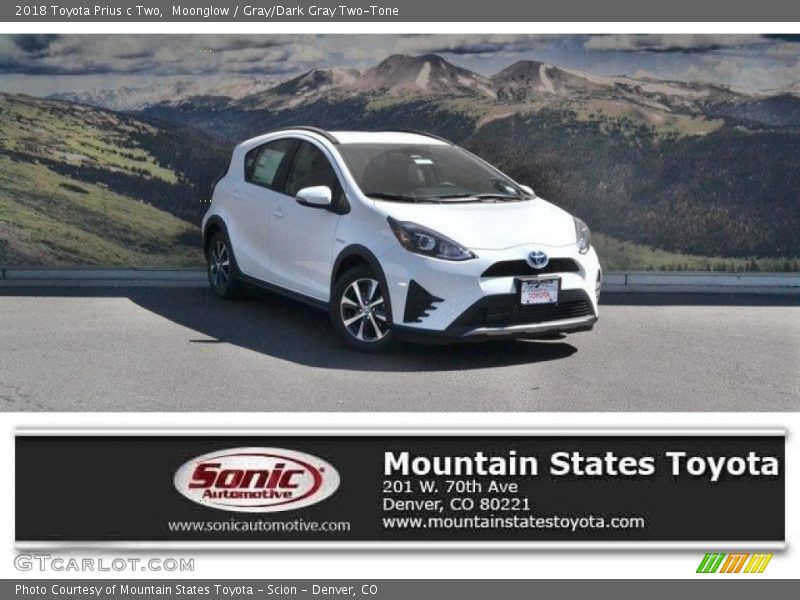 Moonglow / Gray/Dark Gray Two-Tone 2018 Toyota Prius c Two