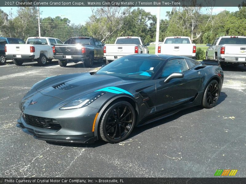 Watkins Glen Gray Metallic / Tension Blue Two-Tone 2017 Chevrolet Corvette Grand Sport Coupe