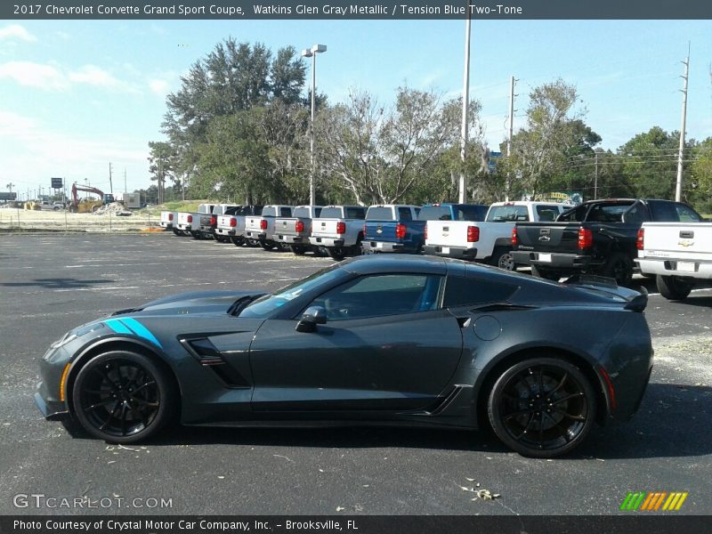 Watkins Glen Gray Metallic / Tension Blue Two-Tone 2017 Chevrolet Corvette Grand Sport Coupe