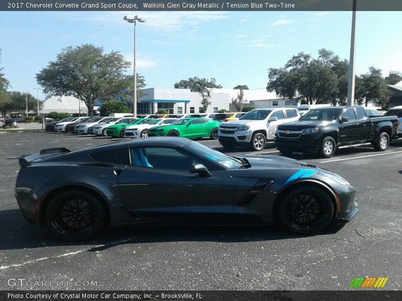 Watkins Glen Gray Metallic / Tension Blue Two-Tone 2017 Chevrolet Corvette Grand Sport Coupe