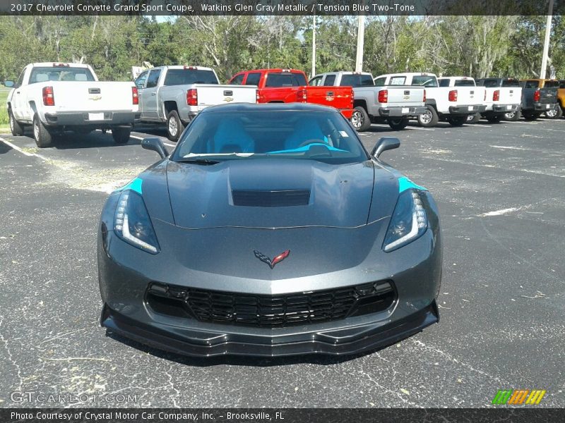 Watkins Glen Gray Metallic / Tension Blue Two-Tone 2017 Chevrolet Corvette Grand Sport Coupe