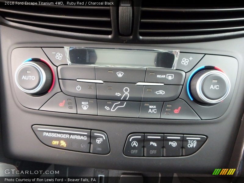Controls of 2018 Escape Titanium 4WD