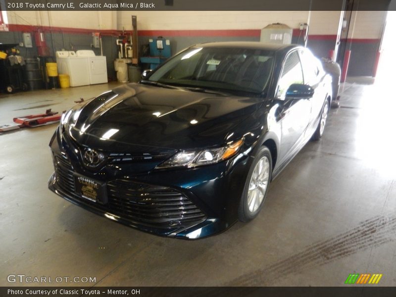 Galactic Aqua Mica / Black 2018 Toyota Camry LE