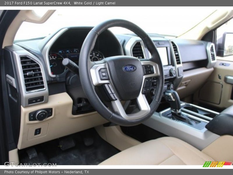 White Gold / Light Camel 2017 Ford F150 Lariat SuperCrew 4X4