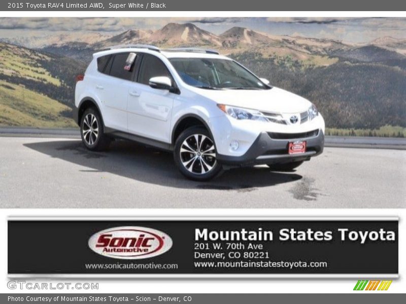 Super White / Black 2015 Toyota RAV4 Limited AWD