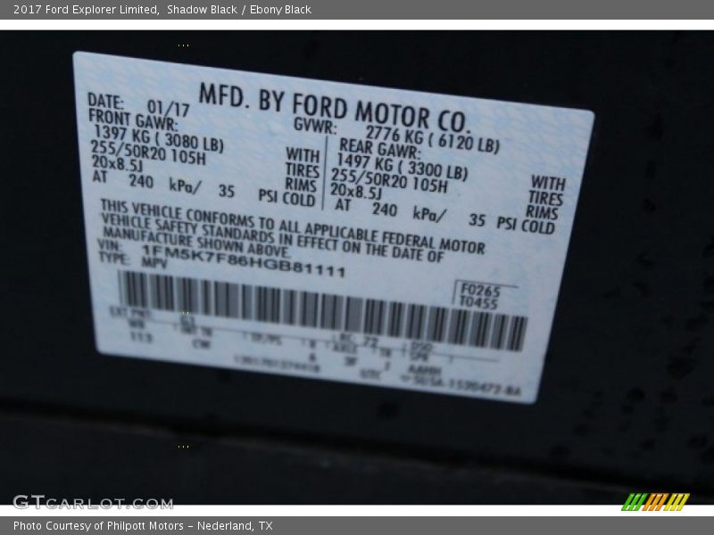Shadow Black / Ebony Black 2017 Ford Explorer Limited