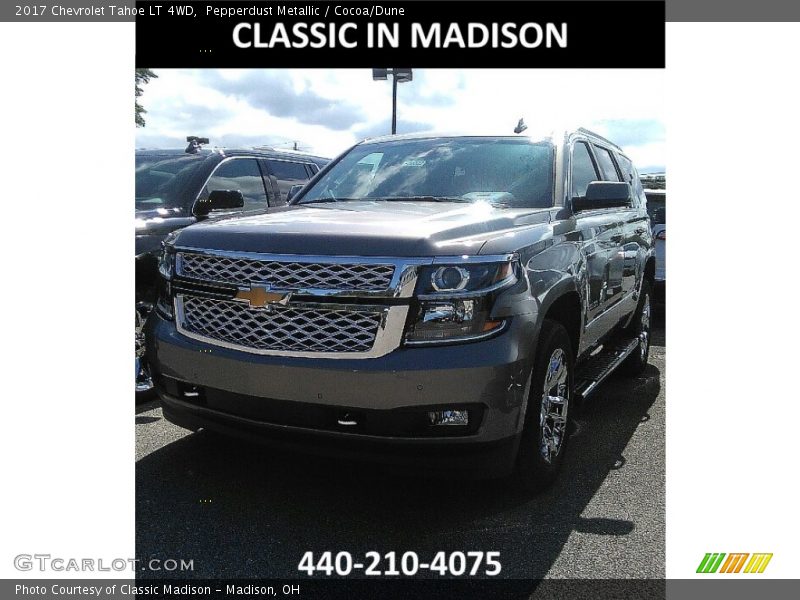 Pepperdust Metallic / Cocoa/Dune 2017 Chevrolet Tahoe LT 4WD
