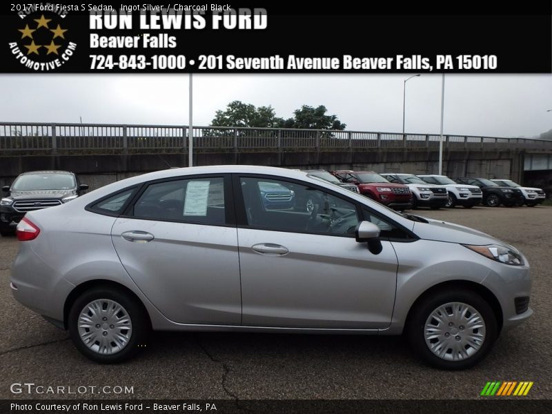 Ingot Silver / Charcoal Black 2017 Ford Fiesta S Sedan