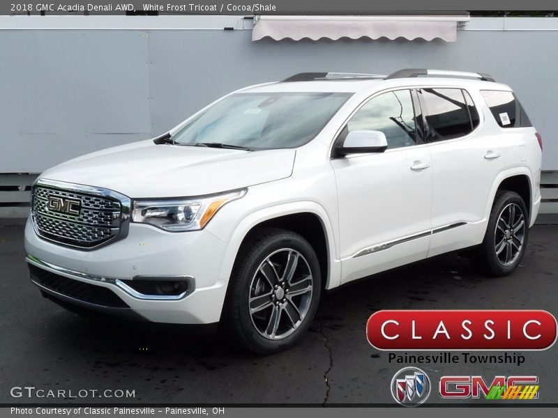 White Frost Tricoat / Cocoa/Shale 2018 GMC Acadia Denali AWD
