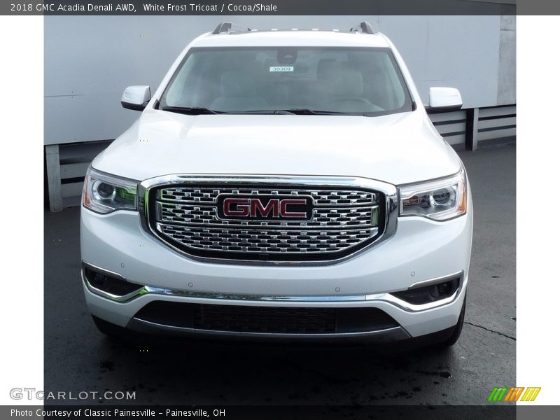 White Frost Tricoat / Cocoa/Shale 2018 GMC Acadia Denali AWD