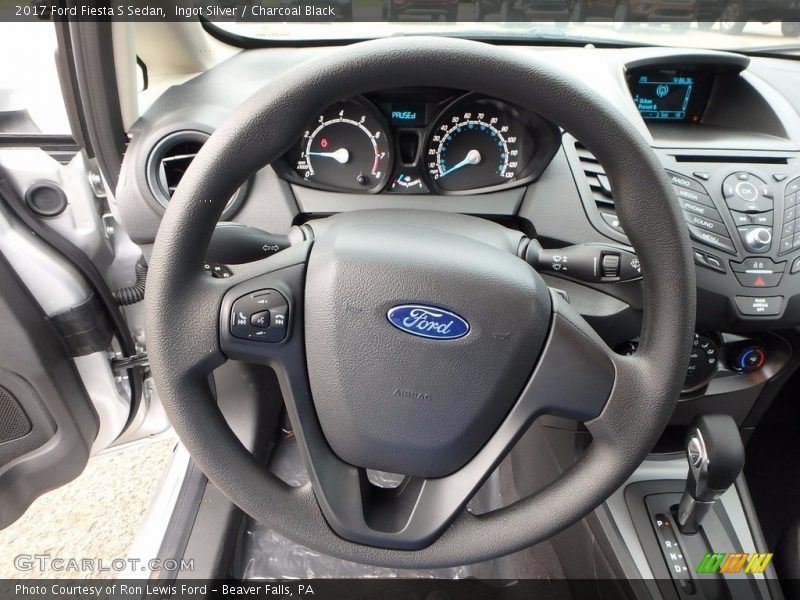 Ingot Silver / Charcoal Black 2017 Ford Fiesta S Sedan