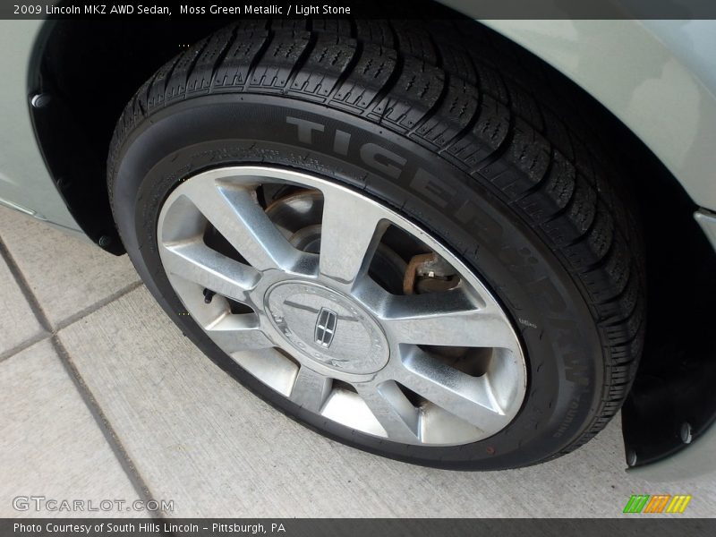 Moss Green Metallic / Light Stone 2009 Lincoln MKZ AWD Sedan