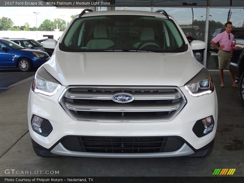 White Platinum / Medium Light Stone 2017 Ford Escape SE