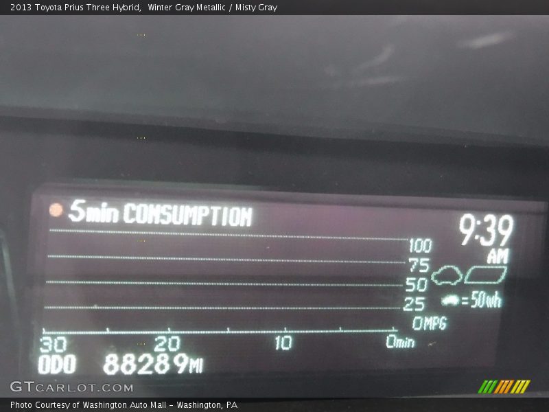 Winter Gray Metallic / Misty Gray 2013 Toyota Prius Three Hybrid