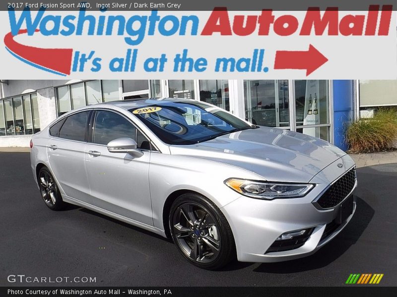 Ingot Silver / Dark Earth Grey 2017 Ford Fusion Sport AWD
