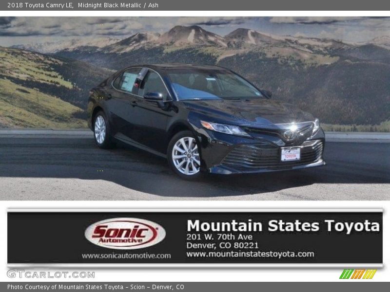 Midnight Black Metallic / Ash 2018 Toyota Camry LE