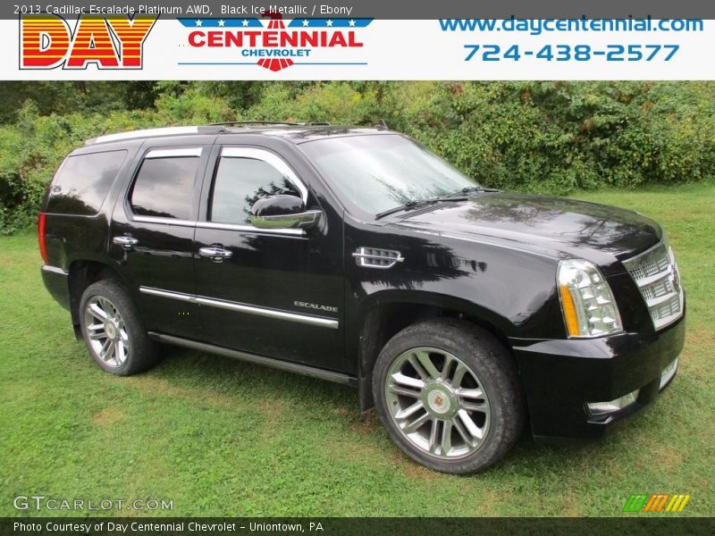 Black Ice Metallic / Ebony 2013 Cadillac Escalade Platinum AWD