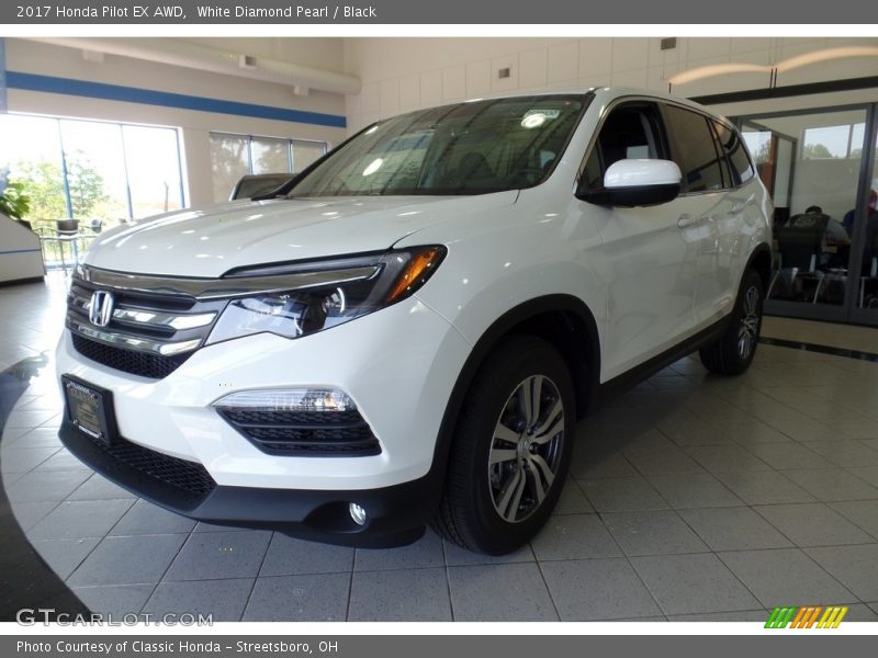 White Diamond Pearl / Black 2017 Honda Pilot EX AWD