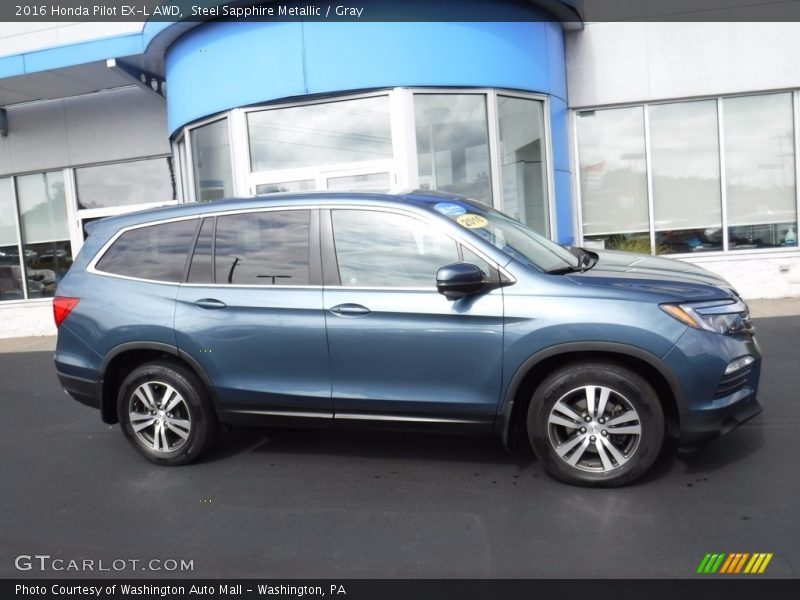 Steel Sapphire Metallic / Gray 2016 Honda Pilot EX-L AWD