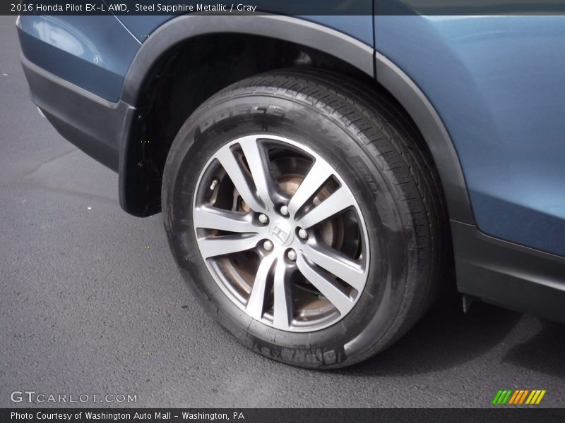Steel Sapphire Metallic / Gray 2016 Honda Pilot EX-L AWD