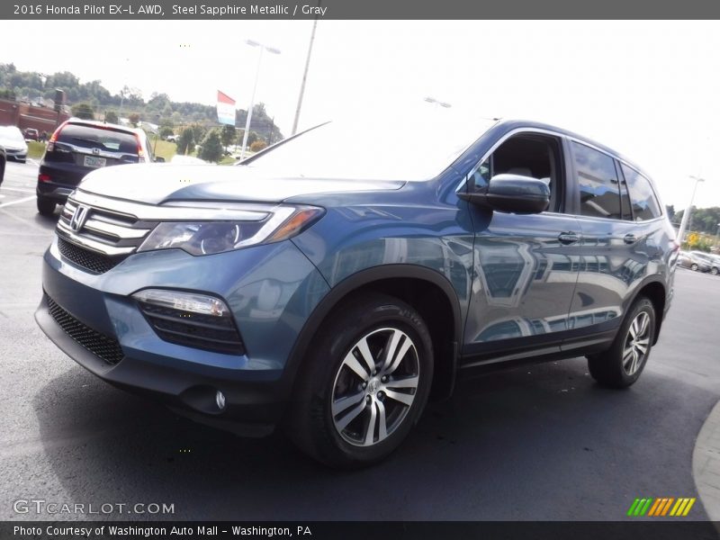 Steel Sapphire Metallic / Gray 2016 Honda Pilot EX-L AWD