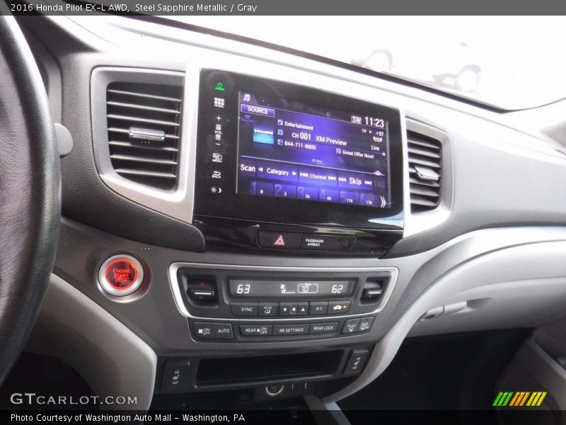 Steel Sapphire Metallic / Gray 2016 Honda Pilot EX-L AWD