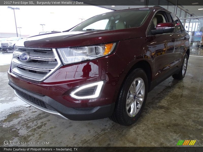 Burgundy Velvet Metallic / Dune 2017 Ford Edge SEL