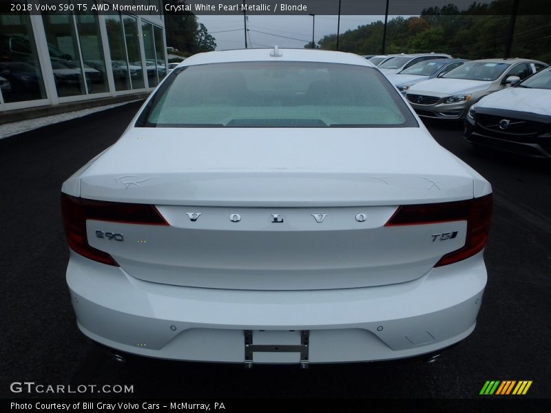 Crystal White Pearl Metallic / Blonde 2018 Volvo S90 T5 AWD Momentum