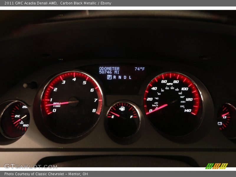 Carbon Black Metallic / Ebony 2011 GMC Acadia Denali AWD