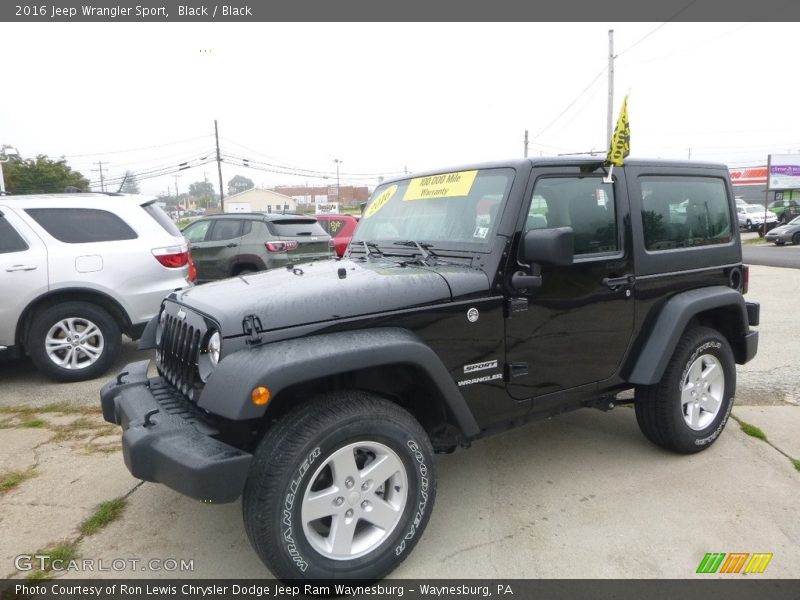 Black / Black 2016 Jeep Wrangler Sport
