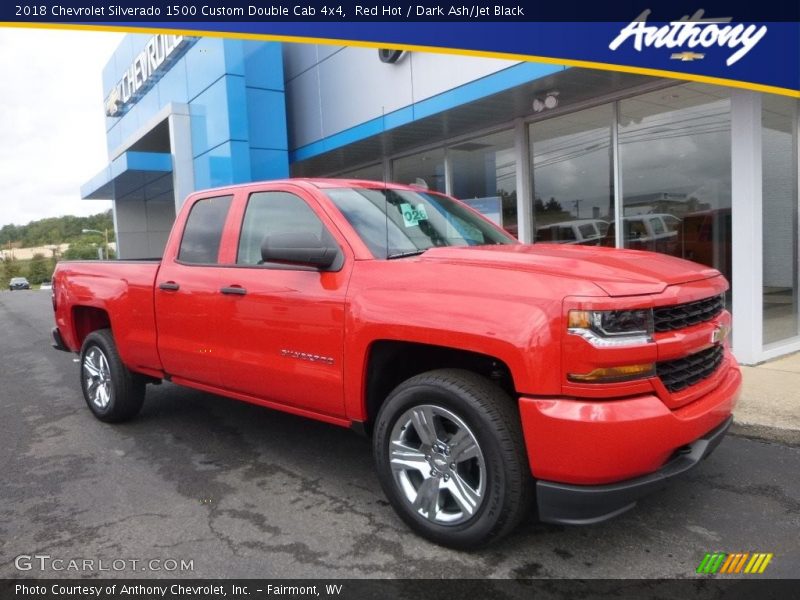 Red Hot / Dark Ash/Jet Black 2018 Chevrolet Silverado 1500 Custom Double Cab 4x4