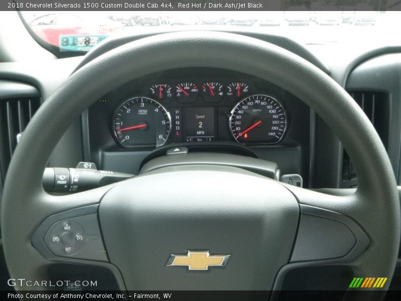 Red Hot / Dark Ash/Jet Black 2018 Chevrolet Silverado 1500 Custom Double Cab 4x4