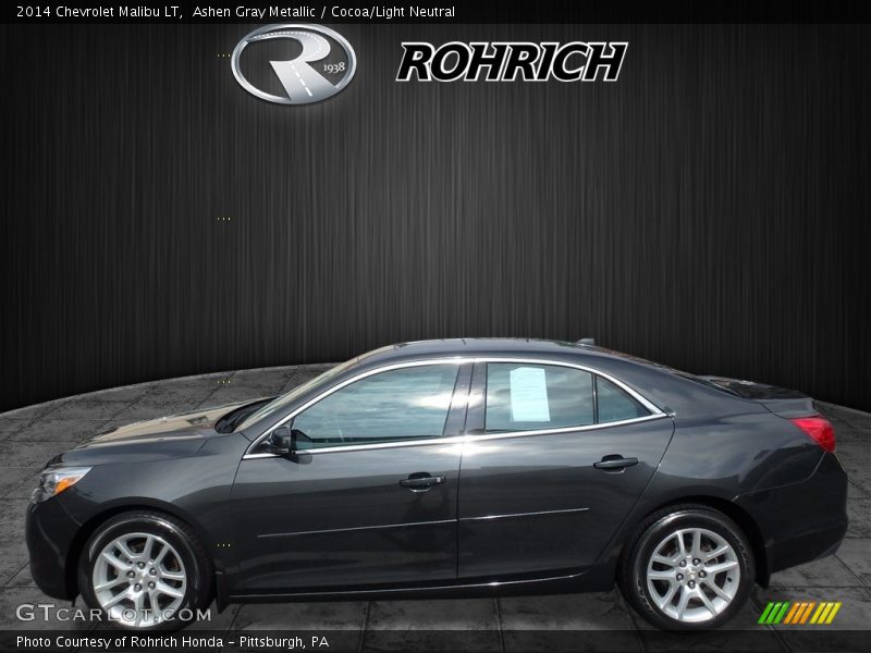 Ashen Gray Metallic / Cocoa/Light Neutral 2014 Chevrolet Malibu LT
