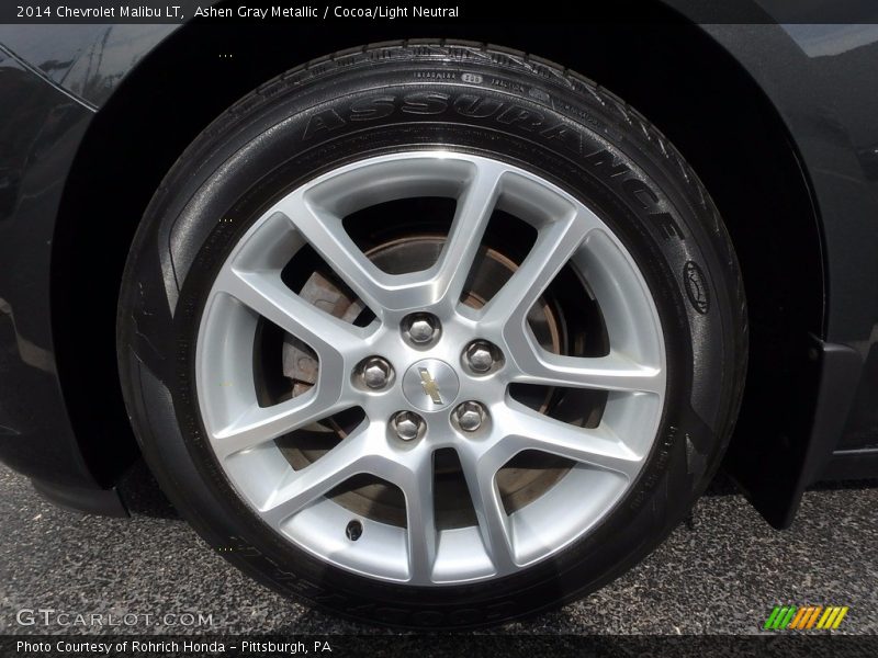 Ashen Gray Metallic / Cocoa/Light Neutral 2014 Chevrolet Malibu LT