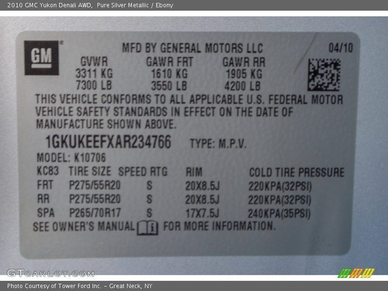 Pure Silver Metallic / Ebony 2010 GMC Yukon Denali AWD