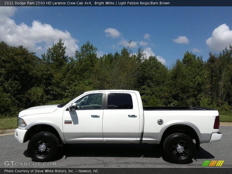 Bright White / Light Pebble Beige/Bark Brown 2012 Dodge Ram 2500 HD Laramie Crew Cab 4x4