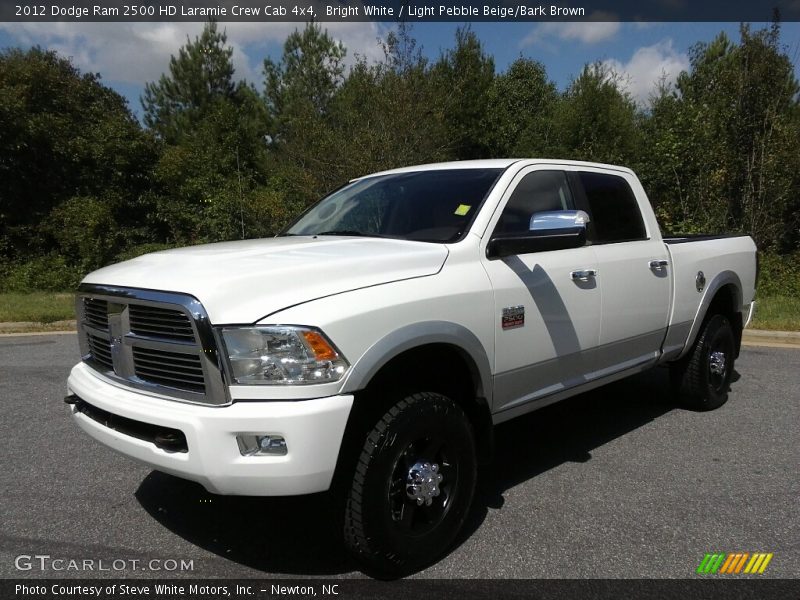 Bright White / Light Pebble Beige/Bark Brown 2012 Dodge Ram 2500 HD Laramie Crew Cab 4x4