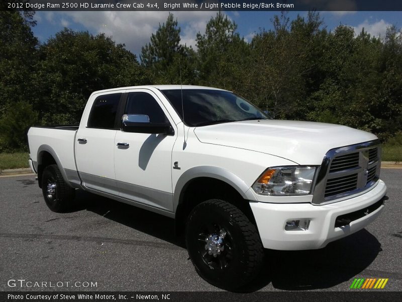 Bright White / Light Pebble Beige/Bark Brown 2012 Dodge Ram 2500 HD Laramie Crew Cab 4x4