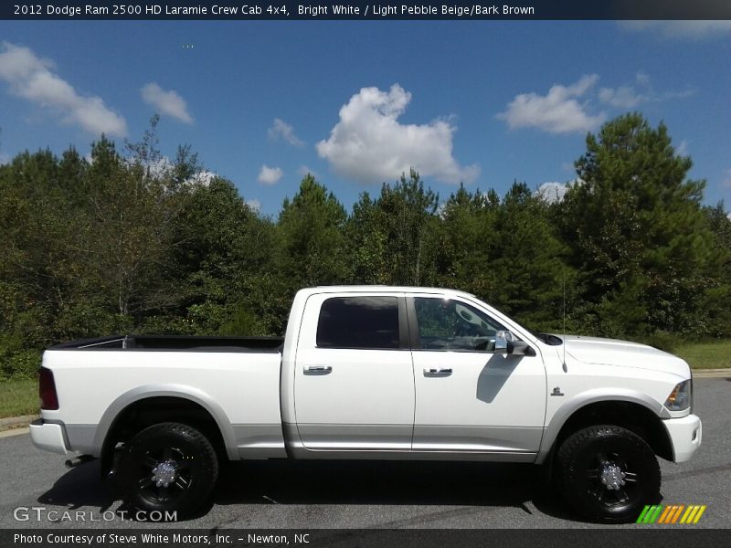 Bright White / Light Pebble Beige/Bark Brown 2012 Dodge Ram 2500 HD Laramie Crew Cab 4x4