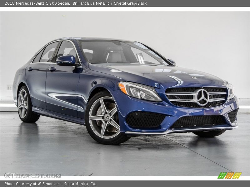 Brilliant Blue Metallic / Crystal Grey/Black 2018 Mercedes-Benz C 300 Sedan