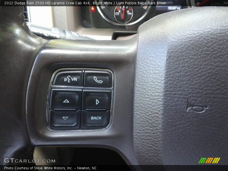 Bright White / Light Pebble Beige/Bark Brown 2012 Dodge Ram 2500 HD Laramie Crew Cab 4x4