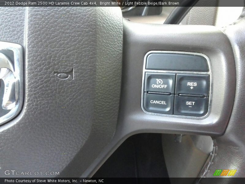 Bright White / Light Pebble Beige/Bark Brown 2012 Dodge Ram 2500 HD Laramie Crew Cab 4x4