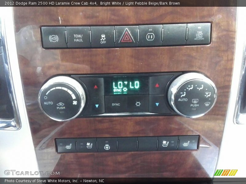 Bright White / Light Pebble Beige/Bark Brown 2012 Dodge Ram 2500 HD Laramie Crew Cab 4x4