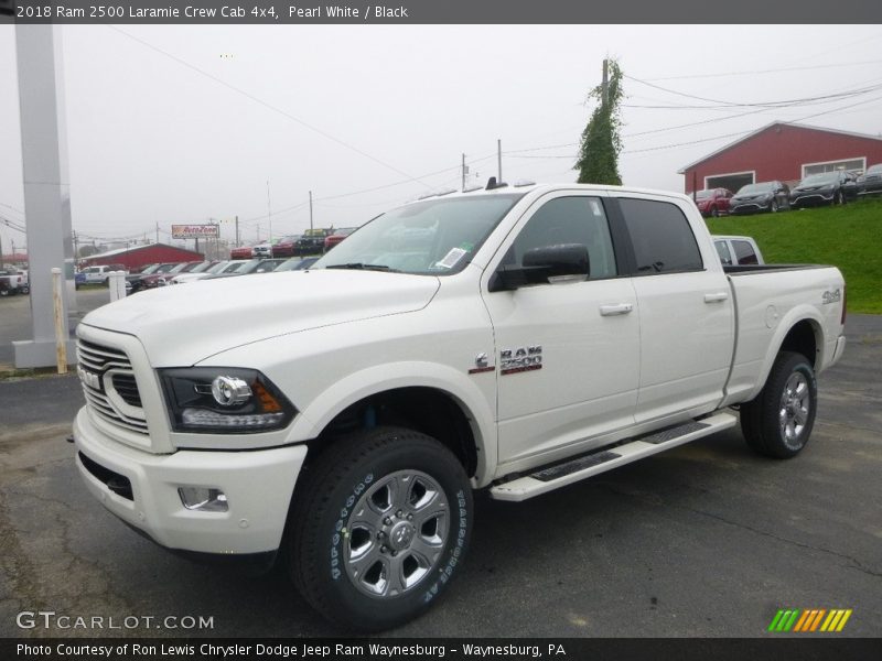 Pearl White / Black 2018 Ram 2500 Laramie Crew Cab 4x4