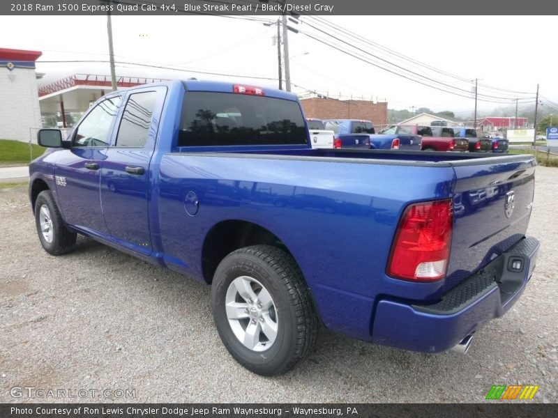 Blue Streak Pearl / Black/Diesel Gray 2018 Ram 1500 Express Quad Cab 4x4