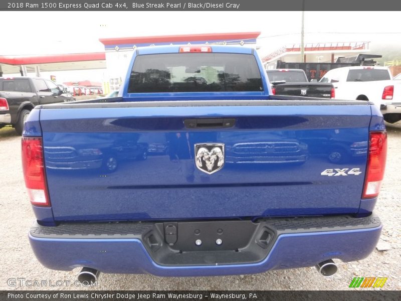 Blue Streak Pearl / Black/Diesel Gray 2018 Ram 1500 Express Quad Cab 4x4