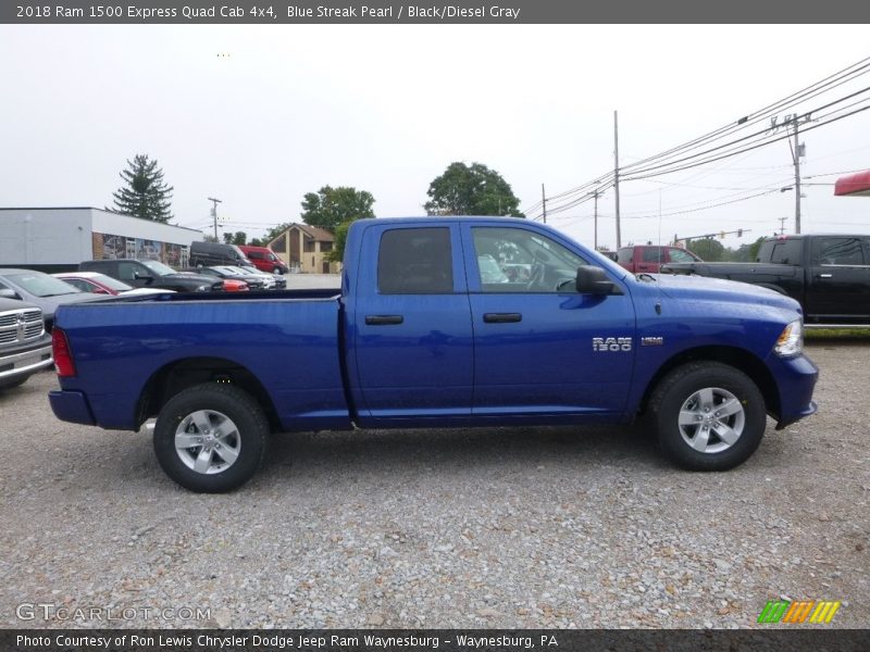 Blue Streak Pearl / Black/Diesel Gray 2018 Ram 1500 Express Quad Cab 4x4