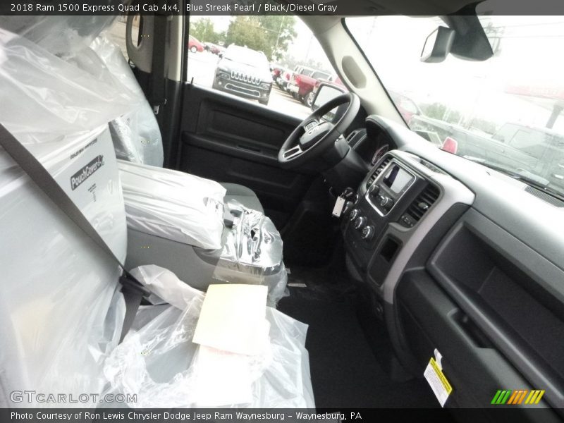 Blue Streak Pearl / Black/Diesel Gray 2018 Ram 1500 Express Quad Cab 4x4